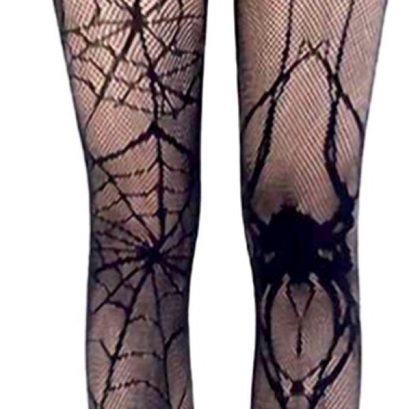 Spider Web Pattern Black Tights - Picture 2 of 2